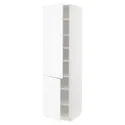 IKEA METOD МЕТОД, высокий шкаф с полками / 2 дверцы, белый Энкёпинг / белая имитация дерева, 60x60x220 см 394.735.12 фото thumb №1