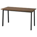 IKEA MITTZON МІТТЗОН, стіл для конференцій, Шпон горіха / чорний, 140x68x75 см 195.330.03 фото thumb №1