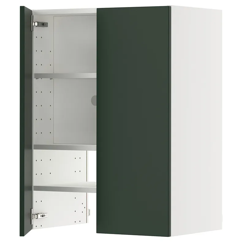 IKEA METOD МЕТОД, навесной шкаф д/вытяжки/полка/дверь, белый/Гавсторп темно-зеленый, 60x80 см 395.569.27 фото №1