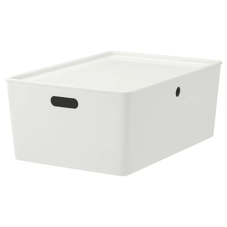 IKEA KUGGIS КУГГІС, коробка з кришкою, білий, 37x54x21 см 895.612.00 фото №1