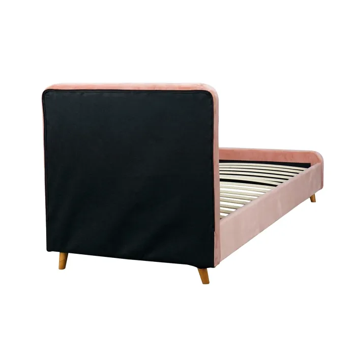 Кровать односпальная бархатная 90x200 MEBEL ELITE MIKEL Velvet, розовый фото №13