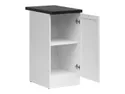 BRW Junona Line базовый шкаф для кухни 40 см правый с топом белый, белый/белый/металлический сланцевый черный/золотой D1D/40/82_P_ZBL-BI/BI/LMC фото thumb №3
