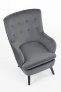 Кресло мягкое HALMAR RAVEL серый/черный фото thumb №7