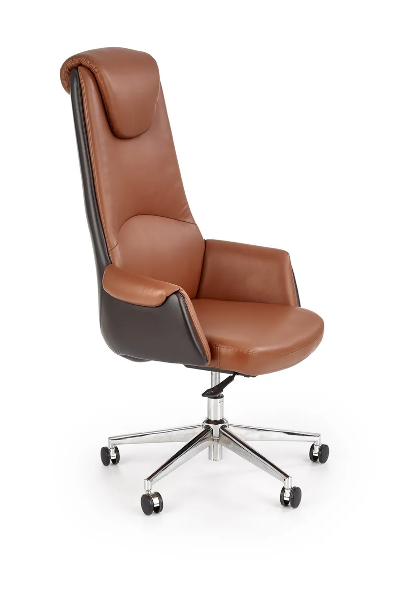 Крісло комп'ютерне, офісне обертове HALMAR CALVANO : темно-коричневий / світло-коричневий фото №1