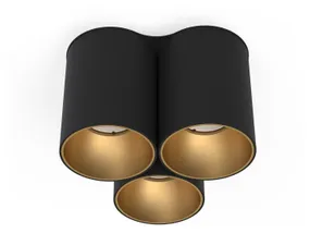 BRW Трехточечный накладной светильник Eye tone в стальном черном цвете 085487 фото