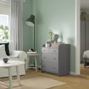 IKEA HAUGA ХАУГА, комод із 3 шухлядами, сірий, 70x84 см 404.568.99 фото thumb №4