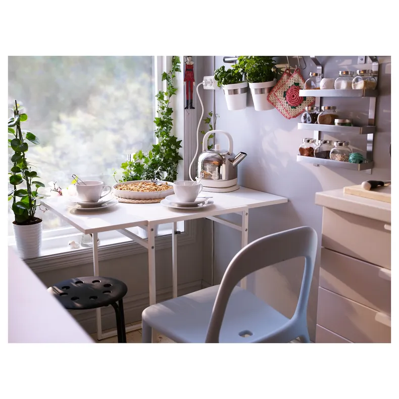 IKEA MUDDUS МУДДУС, стіл відкидний, білий, 48/92x60 см 101.600.74 фото №6