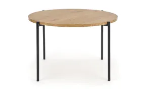 Круглый стол HALMAR MORGAN 120x120 см дуб золотистый/черный фото