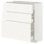 IKEA METOD МЕТОД / MAXIMERA МАКСІМЕРА, підлогова шафа з 3 шухлядами, білий / ВАЛЛЬСТЕНА білий, 80x37 см 895.072.32 фото