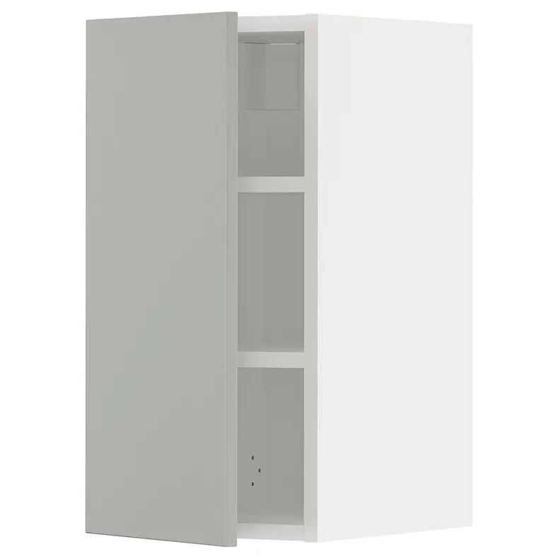 IKEA METOD МЕТОД, навесной шкаф с полками, белый / светло-серый, 30x60 см 395.381.51 фото №1