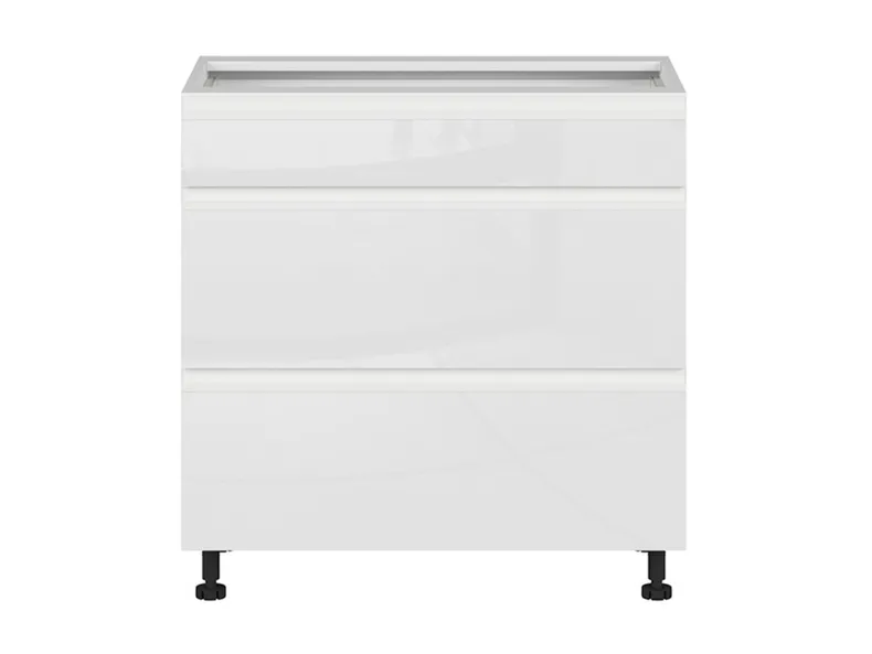 BRW Кухонный цокольный шкаф Sole 80 см с выдвижными ящиками белый глянец, альпийский белый/глянцевый белый FH_D3S_80/82_2SMB/SMB-BAL/BIP фото №1