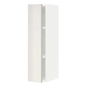 IKEA METOD МЕТОД, шафа навісна із полицями, білий / Ringhult світло-сірий, 20x80 см 794.648.98 фото