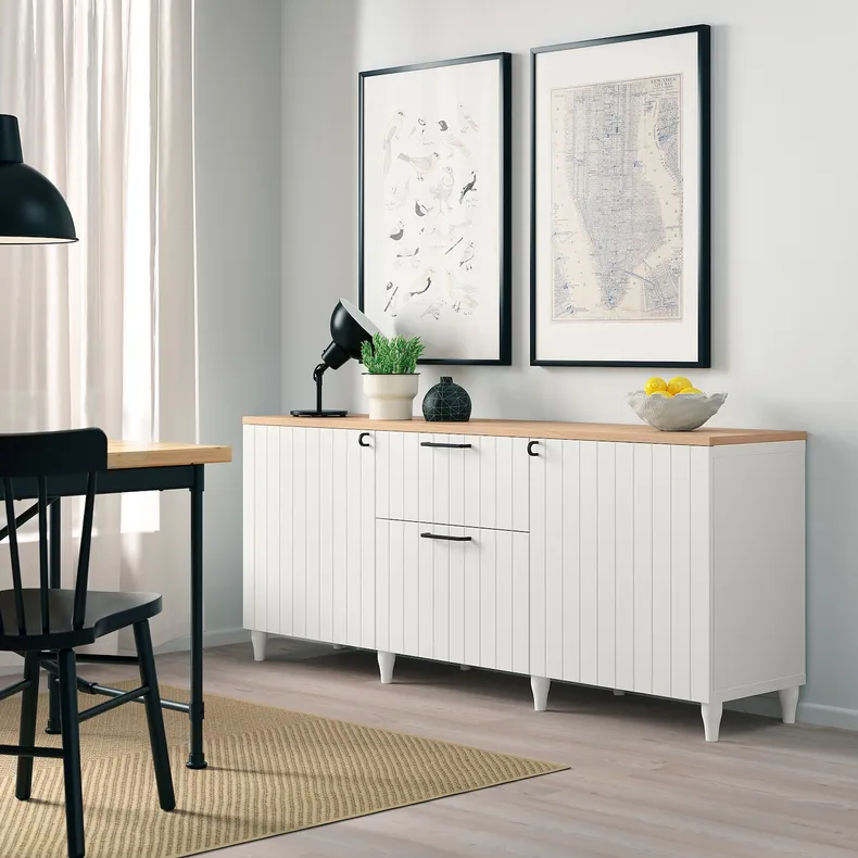 IKEA BESTÅ БЕСТО, модуль для зберігання із шухлядами, білий/Суттервікен/Каббарп білий, 180x42x76 см 094.127.99 фото №4