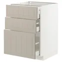IKEA METOD МЕТОД / MAXIMERA МАКСИМЕРА, напольный шкаф с 3 ящиками, белый / Стенсунд бежевый, 60x60 см 594.081.15 фото thumb №1