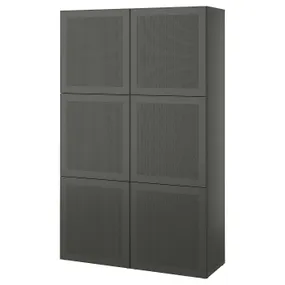 IKEA BESTÅ БЕСТО, комбинация для хранения с дверцами, Темно-серый / Мертвикен темно-серый, 120x42x193 см 095.081.41 фото