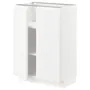 IKEA METOD МЕТОД, напольный шкаф с полками / 2дверцами, белый / Воксторп матовый белый, 60x37 см 894.614.70 фото