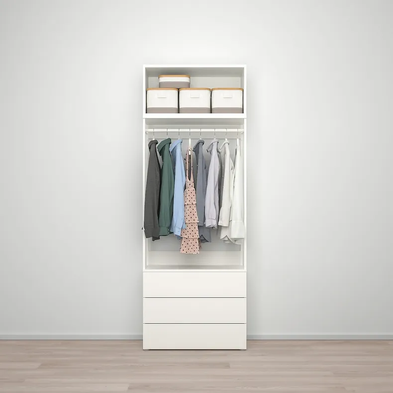 IKEA PLATSA ПЛАТСА, гардероб 2-дверный+3 ящика, белый / фонен белый, 80x42x221 см 593.264.69 фото №4