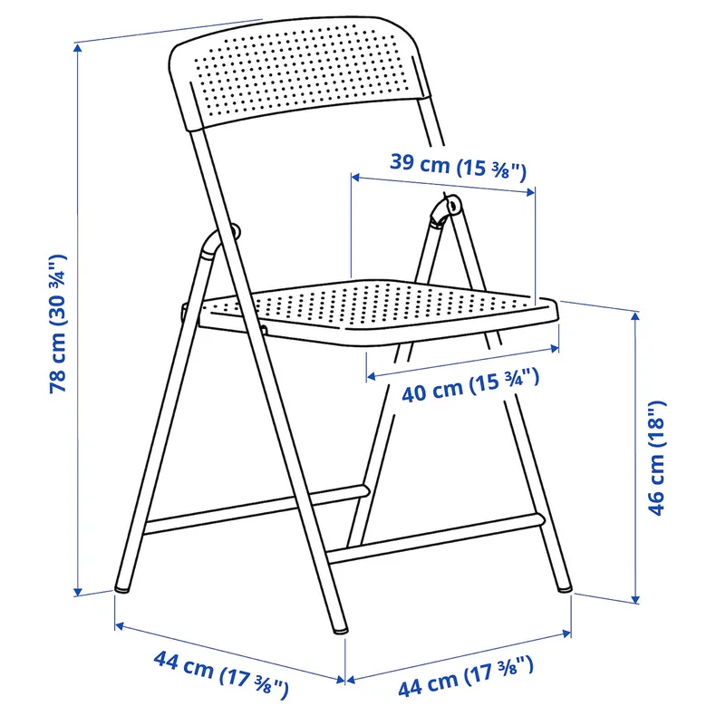 IKEA TORPARÖ ТОРПАРЕ, стілець, кімнатний/вуличний, складаний білий/сірий 005.378.50 фото №10