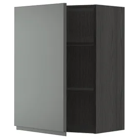 IKEA METOD МЕТОД, навесной шкаф с полками, черный / Воксторп темно-серый, 60x80 см 594.700.46 фото
