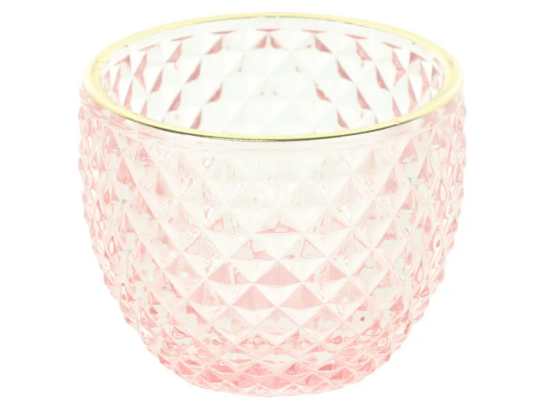 BRW Декоративна скляна ємність у формі Яйця, скло / рожевий 092549 фото №3