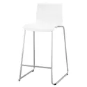 IKEA GLENN ГЛЕНН, барний стілець, білий / хром, 66 см 601.317.34 фото thumb №1