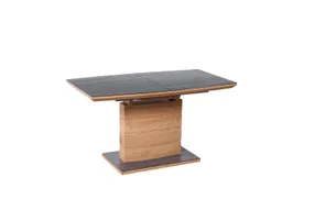 Кухонный стол раскладной HALMAR CONCORD 140-180x80 см, столешница – дуб золотой/темно-серый, ножка – дуб золотой фото
