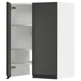 IKEA METOD МЕТОД, навесной шкаф д / вытяжки / полка / дверь, белый / Уплов матовый антрацит, 60x80 см 995.045.44 фото
