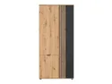 BRW Шкаф трехдверный Vabres 90 см дуб художественные рейки, дуб ремесленный/черный SZF3D-DASN/DASN/CA фото thumb №1