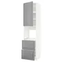 IKEA METOD МЕТОД / MAXIMERA МАКСІМЕРА, висока шафа для духовки+дверц/2шухл, білий / сірий Бодбін, 60x60x240 см 894.684.24 фото