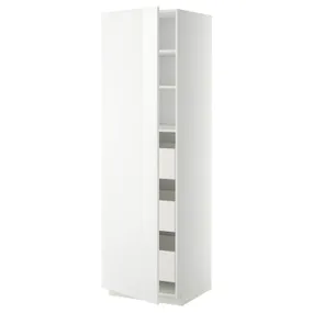 IKEA METOD МЕТОД / MAXIMERA МАКСИМЕРА, высокий шкаф с ящиками, белый / Рингхульт белый, 60x60x200 см 893.647.37 фото