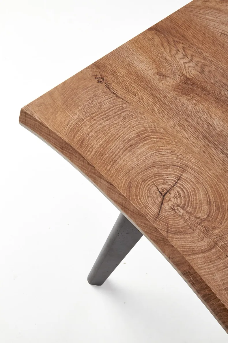 Кухонний стіл розкладний HALMAR DICKSON 120-180x80 см, стільниця - натуральний дуб, ніжки - чорні фото №14