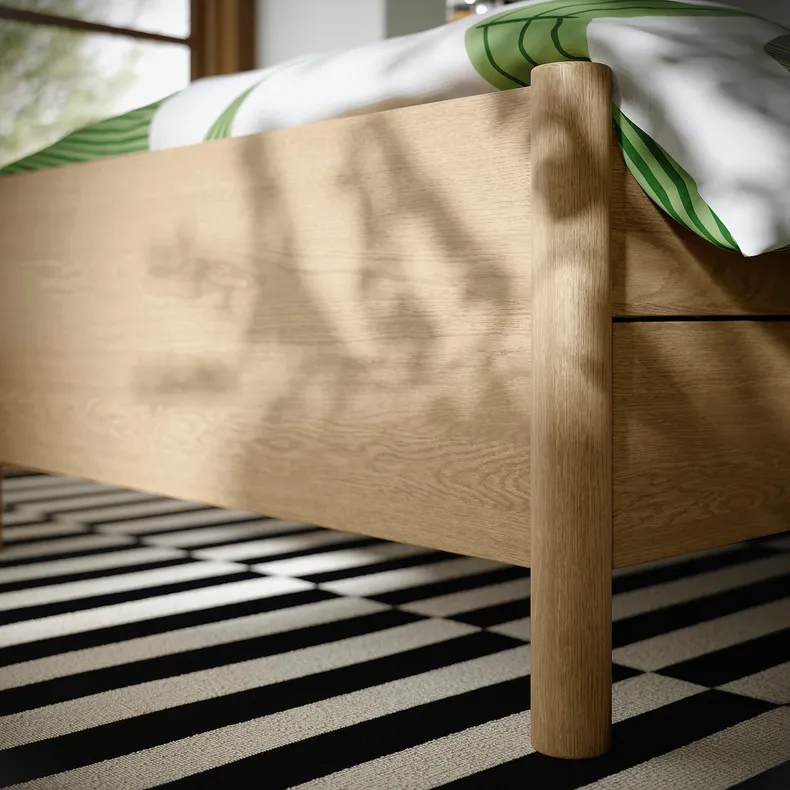 IKEA TONSTAD ТОНСТАД, каркас ліжка з відділ д/зберігання, окль дуб / Лейрсунд, 90x200 см 394.966.84 фото №7