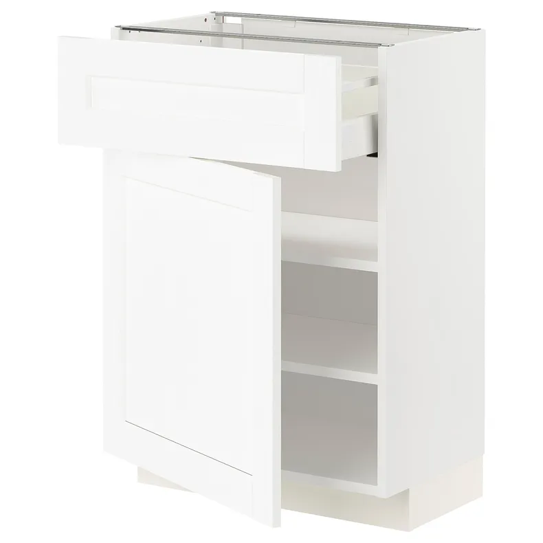 IKEA METOD МЕТОД / MAXIMERA МАКСІМЕРА, підлогова шафа з шухлядами та дверц, білий Енкопінг / білий імітація дерева, 60x37 см 594.734.36 фото №1