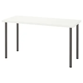 IKEA LAGKAPTEN ЛАГКАПТЕН / ADILS АДИЛЬС, письменный стол, белый / темно-серый, 140x60 см 294.171.59 фото