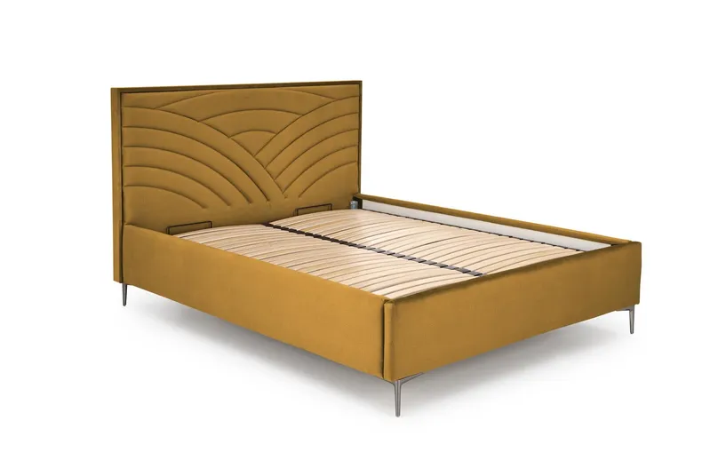 Узголів'я ліжка HALMAR MODULO W3 160 см гірчичного кольору. Моноліт 48 фото №2