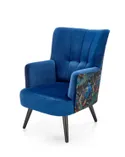 Кресло мягкое HALMAR PAGONI темно-синий/черный (ткань Bluvel #86) фото thumb №1