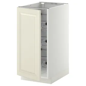 IKEA METOD МЕТОД, напольный шкаф / проволочные корзины, белый / бодбинские сливки, 40x60 см 294.550.28 фото