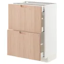 IKEA METOD МЕТОД / MAXIMERA МАКСІМЕРА, підлогова шафа / 2 фронт пан / 3 шухл, білий / світлий бамбук Фрьойєра, 60x37 см 093.302.99 фото thumb №1