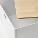 IKEA KUGGIS КУГГИС, контейнер с крышкой, белый / бамбук, 26x35x15 см 395.612.88 фото thumb №2