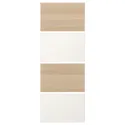 IKEA MEHAMN МЕХАМН, 4 панелі для рами розсувних дверцят, дуб морений білий/білий, 75x201 см 904.211.95 фото thumb №1