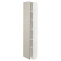 IKEA METOD МЕТОД, высокий шкаф с полками, белый / Стенсунд бежевый, 40x37x200 см 894.629.45 фото thumb №1