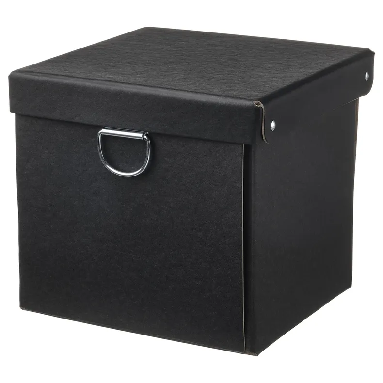IKEA NIMM НИММ, коробка с крышкой, черный, 16,5x16,5x15 см 405.200.51 фото №1