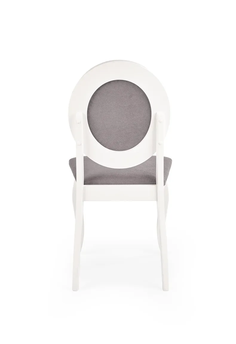 Кухонний стілець HALMAR BAROCK білий/сірий фото №2