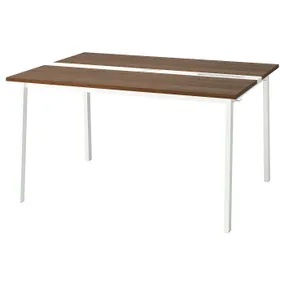 IKEA MITTZON МІТТЗОН, стіл для конференцій, шпон волоського горіха / білий, 140x108x75 см 995.334.24 фото