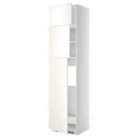 IKEA METOD МЕТОД, висока шафа для холодиль, 3 дверцят, білий / ВЕДДІНГЕ білий, 60x60x240 см 994.542.14 фото