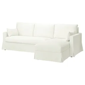 IKEA HYLTARP ХИЛЬТАРП, 3-местный диван с козеткой, правый, Халларп белый 994.958.32 фото