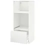 IKEA METOD МЕТОД / MAXIMERA МАКСИМЕРА, высокий шкаф с ящиком д / духовки / СВЧ, белый / Воксторп матовый белый, 60x60x140 см 891.128.67 фото