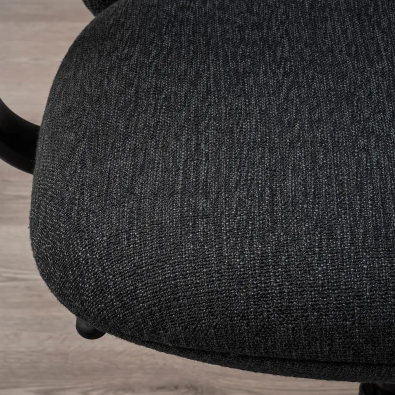 IKEA GRÖNFJÄLL ГРЁНФЬЕЛЛЬ, стул с подлокотниками / подголовником, Letafors серый / черный 295.139.19 фото №5
