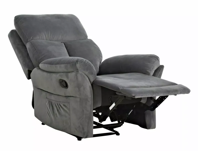 Раскладное кресло бархатное SIGNAL HADES Velvet, Bluvel 14 - серый фото №4