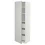 IKEA METOD МЕТОД / MAXIMERA МАКСИМЕРА, высокий шкаф с ящиками, белый / светло-серый, 60x60x200 см 495.385.51 фото